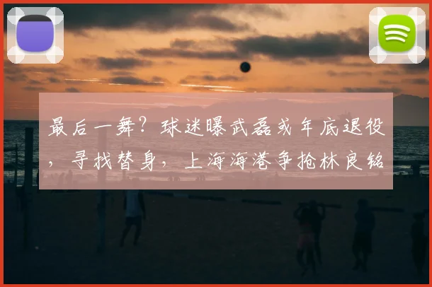 最后一舞？球迷曝武磊或年底退役，寻找替身，上海海港争抢林良铭